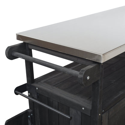 Foldable Outdoor Kitchen Island Patio Mobile Kitchen Cart