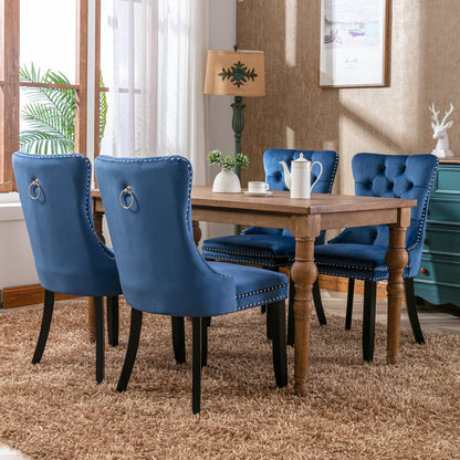 Nikki Collection Modern Tufted Velvet Upholstered Dining Chair Set of 2