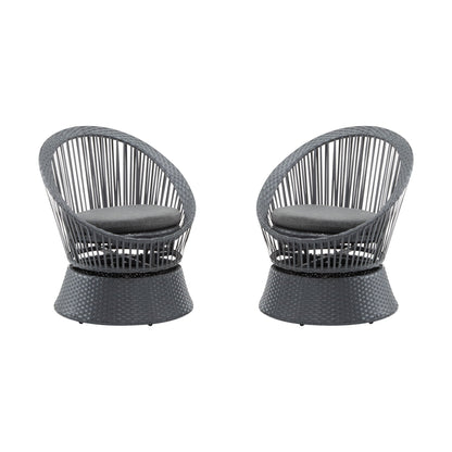 Modern Swivel Wicker Lounge Chair With Round Design