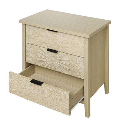3 Drawer Cabinet - Natural Wood Finish