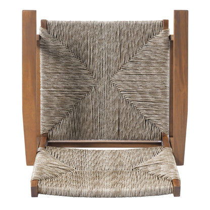 Durable Outdoor Dining Chair Set with Acacia Wood Frame and Wicker Seat