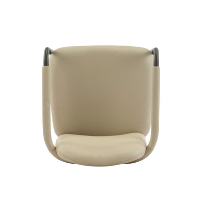 Modern Dining Chair Set of 2 with Iron Frame - Espresso / Khaki
