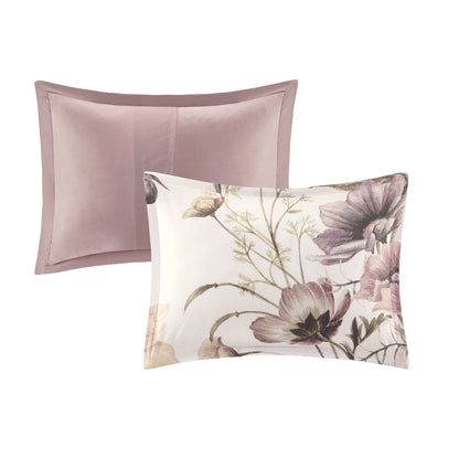 8 Piece Cotton Printed Comforter Set Blush King