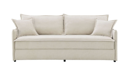 Elisea Sleeper Sectional Sofa With 2 Toss Pillows - Beige