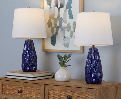 Hex 20' Contemporary Ceramic Accent Lamp Set of 2