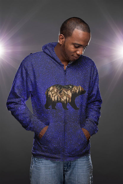 SIERRA BEAR GALAXY PREMIUM ZIP UP HOODIE