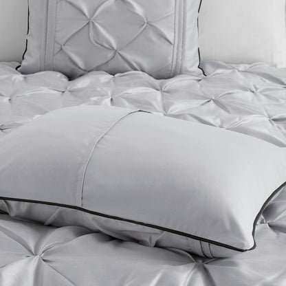 7 Piece Tufted Comforter Set Grey Full