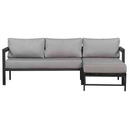 U_style Outdoor L-Shaped Sofa with Iron Frame and Ultra-Thick Cushions