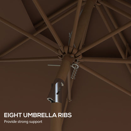 Outsunny 9' Patio Umbrella with Push Button Tilt and Crank