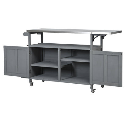 Foldable Outdoor Kitchen Island Patio Mobile Kitchen Cart