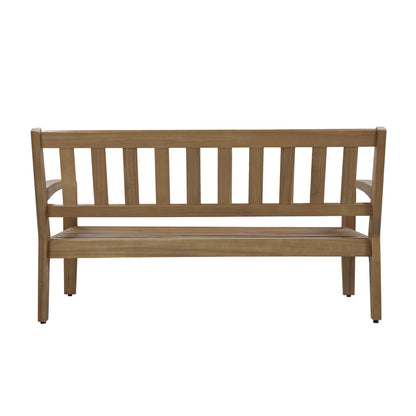 2-Piece Outdoor Gray Acacia Wood Conversation Set