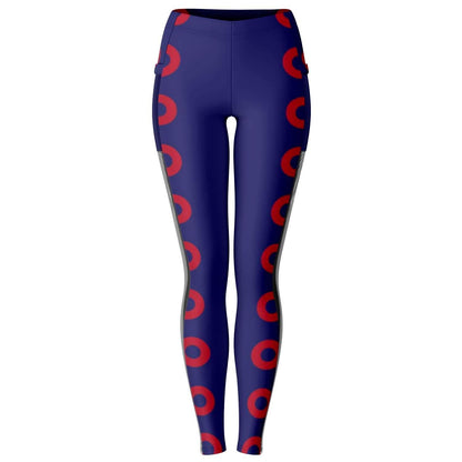 Fishman Donuts and Heart Premium Mesh Pocket Yoga Leggings | Phish Band | Black Trim