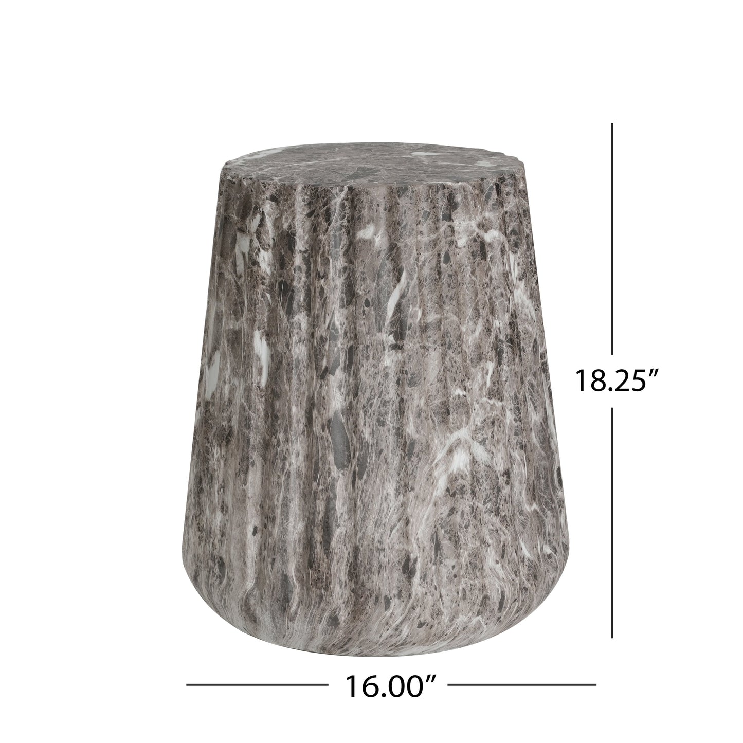 Outdoor Cleme Carved Side Table, Brown End Table