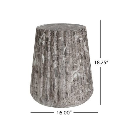 Outdoor Cleme Carved Side Table, Brown End Table