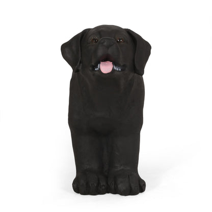 MGO Dog Bench - Outdoor Labrador Design, Matte Black