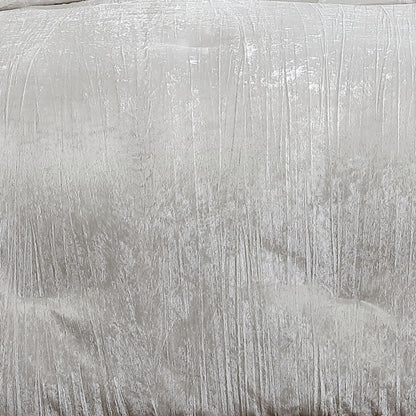 Turin 7 Piece White Crinkle Velvet Queen Comforter Ensemble