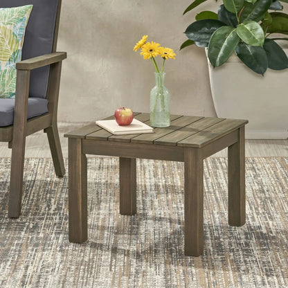 Halcyon Outdoor Side Table With Slat Design