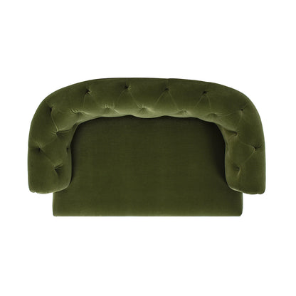 Kiki 36.5' Chesterfield Dog Sofa Bed, Medium, Olive Green Performance Velvet
