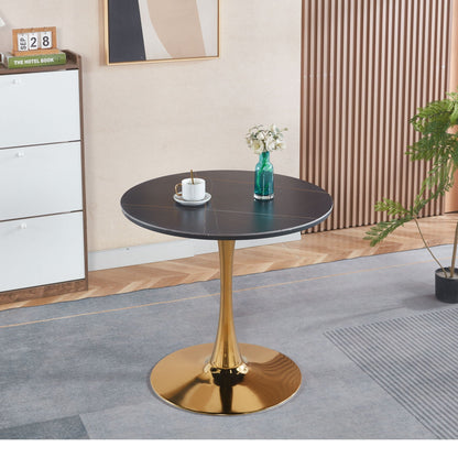 Mid-Century Tulip Table With Round Top and Pedestal Base