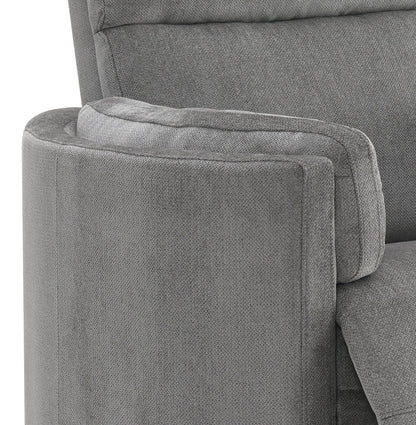 Sagen Charcoal Chenille Glider Recliner with Swivel