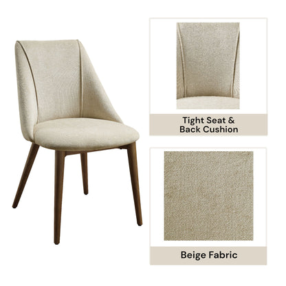 Willene Polished Microfiber Side Chair (Set of 2) - Beige