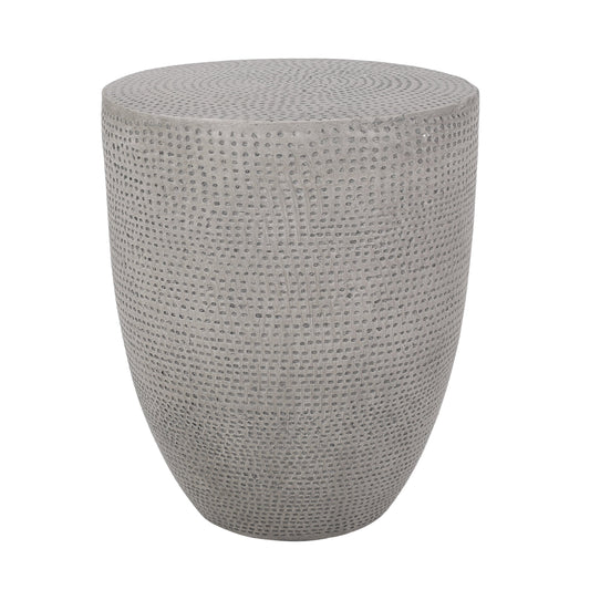 Modern Outdoor Lightweight Concrete Side Table with Natural Finish