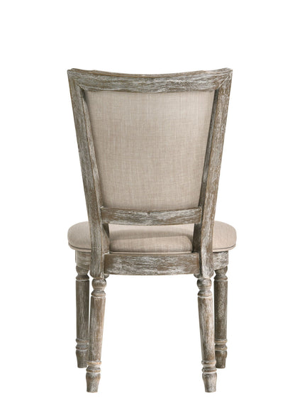 Gabrian Two Tone Reclaimed Side Chair Set of 2 - Beige / Gray