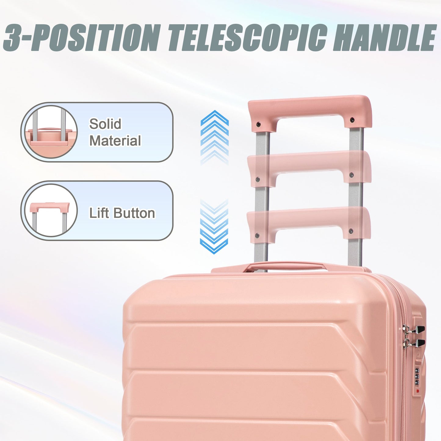 2-Piece ABS Spinner Wheel Luggage Set with Combination Lock