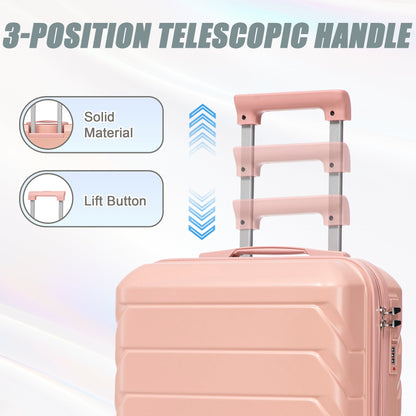 2-Piece ABS Spinner Wheel Luggage Set with Combination Lock
