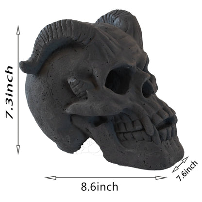 Hand-Forged Flame Skull for Fire Pits and Hearths