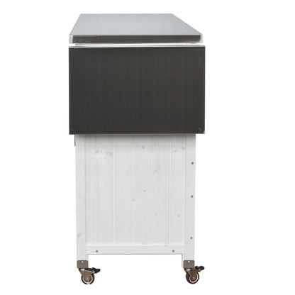 Foldable Outdoor Kitchen Island Patio Cart with Storage