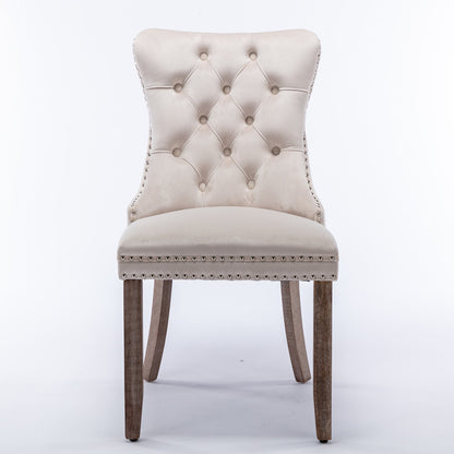 Nikki Collection Modern Velvet Upholstered Dining Chair Set