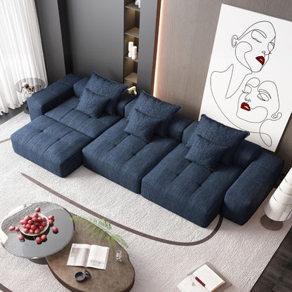 Modern Oversized DIY Combination Modular Sectional Sofa With Pillows