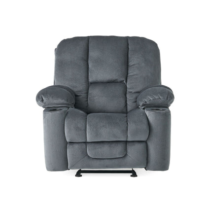 Luxurious Manual Recliner Chair with Skin-Friendly Fabric and Dual Cup Holders