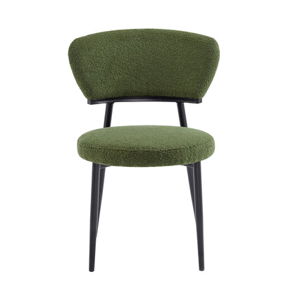 Upholstered Dining Chair Set of 2 - Green Fabric