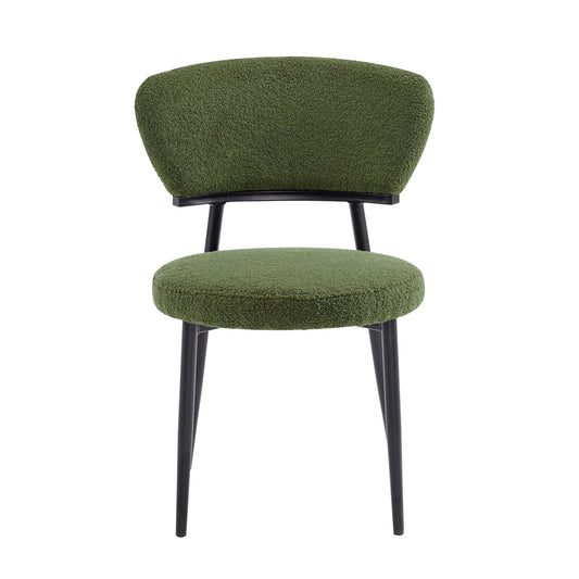 Upholstered Dining Chair Set of 2 - Green Fabric