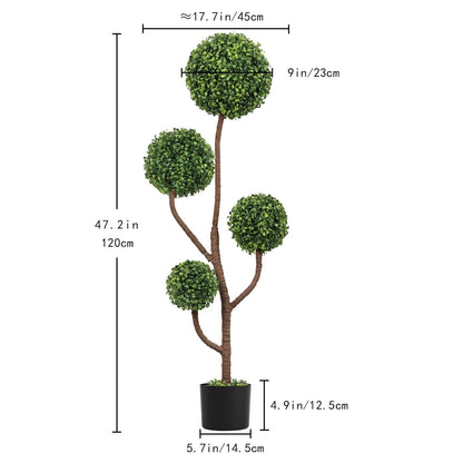 4FT Tall Artificial Boxwood Topiary Tree