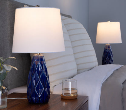 Hex 20' Contemporary Ceramic Accent Lamp Set of 2