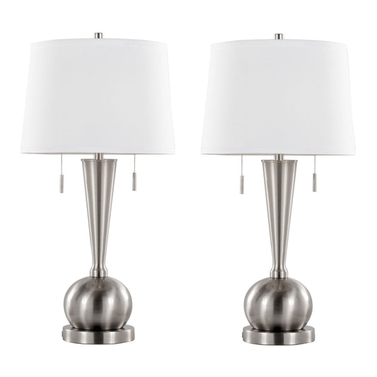 Jules 30.25" Contemporary Metal Table Lamp with Built-In USB Port - Set of 2