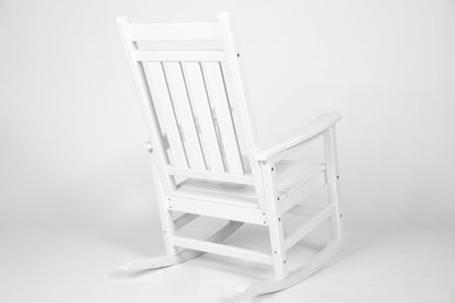 Oversized Rocking Chair with Wood-Texture Outdoor Design