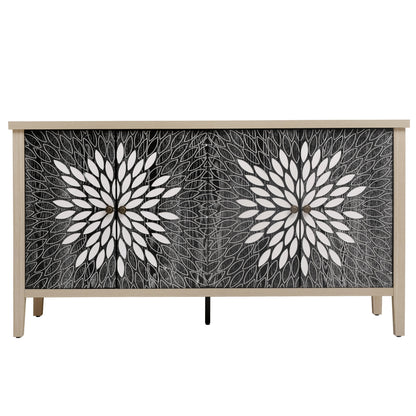 Sideboard Buffet Cabinet with 4 Doors and Adjustable Shelves