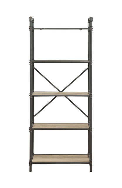 Itzel Bookshelf - Antique Oak / Sandy Gray