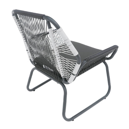 Set of 2 Woven Rattan Outdoor Club Chairs with Cushions