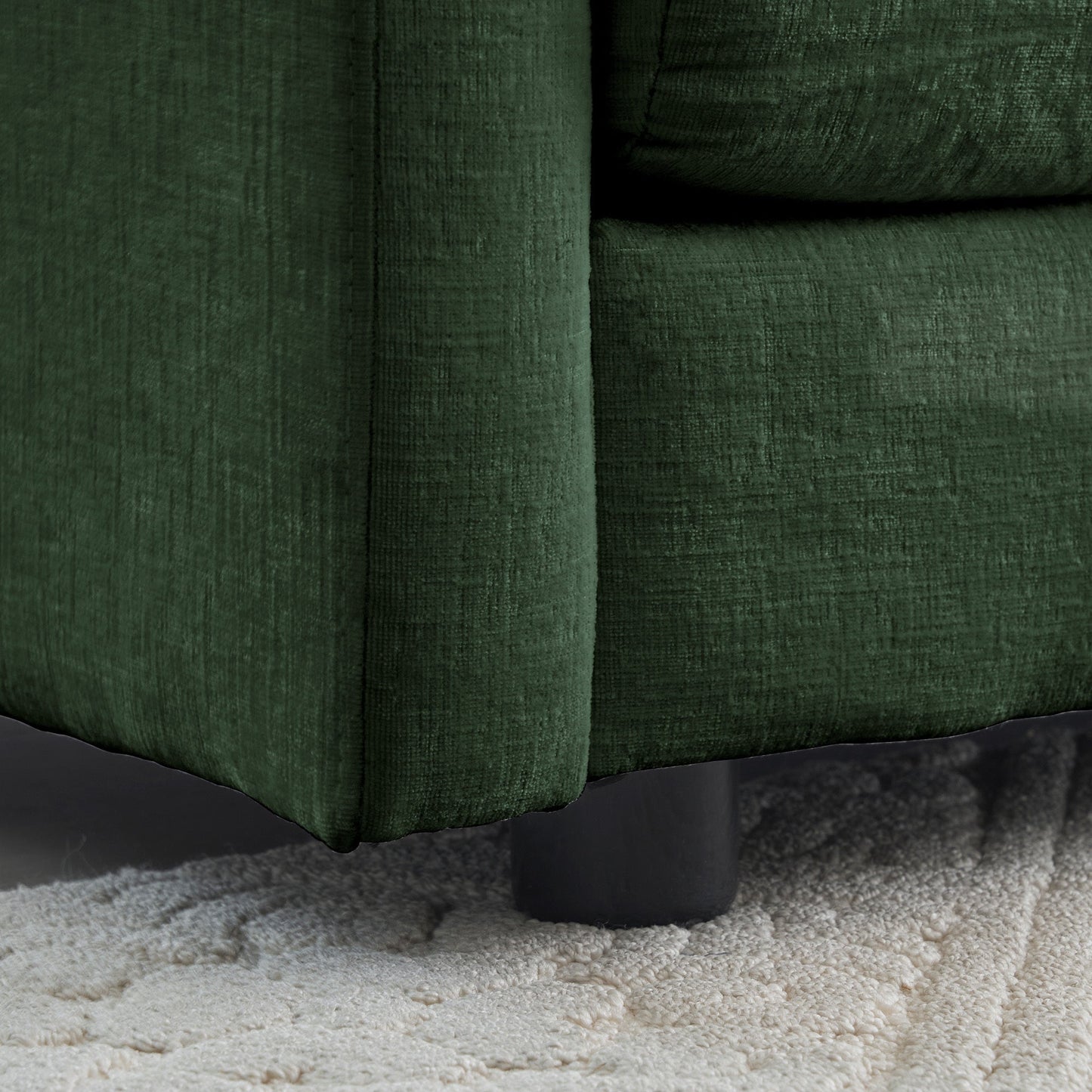 2-Piece Upholstered Sectional Sofa Set in Green Chenille