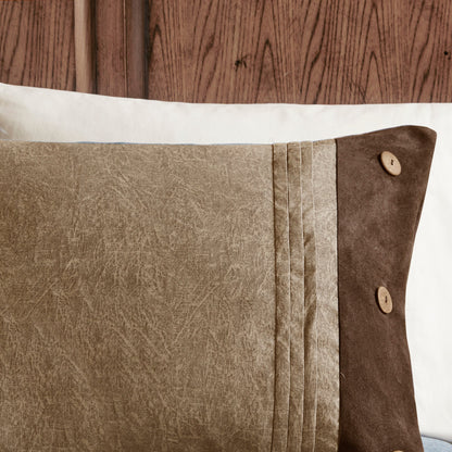 7 Piece Faux Suede Comforter Set Brown California King