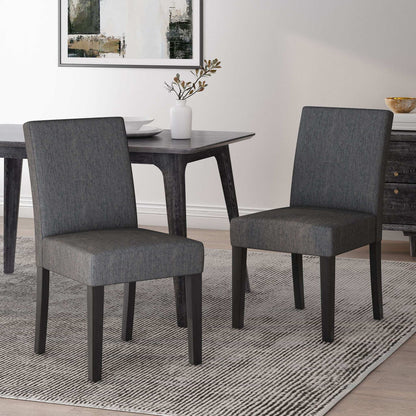 Contemporary Dining Chair With Upholstered Seating and Tapered Legs
