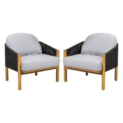 Grotta Outdoor Wood Club Chair Set of 2