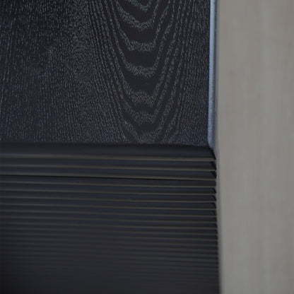 47" Modern Black Wood Console Table with Ribbed Legs