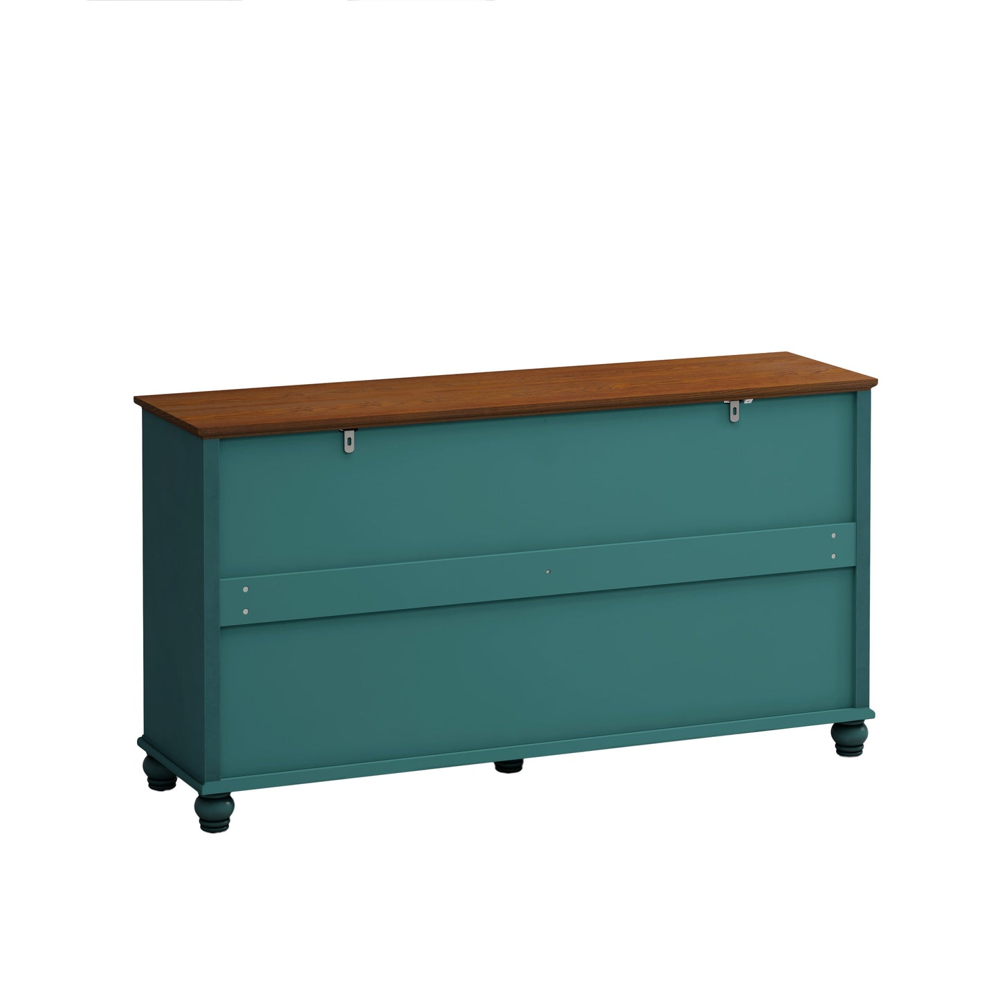 Elegant European Antique Style 4-Door Cabinet with Tempered Glass Doors