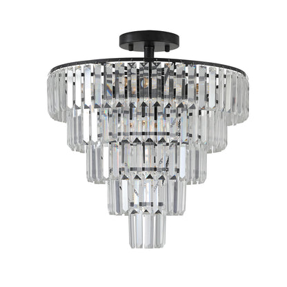 20" Black Crystal Chandelier Ceiling Light